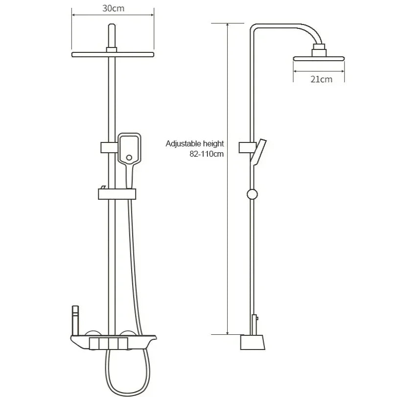 Bathroom Shower Set 4 Functions Digital Display